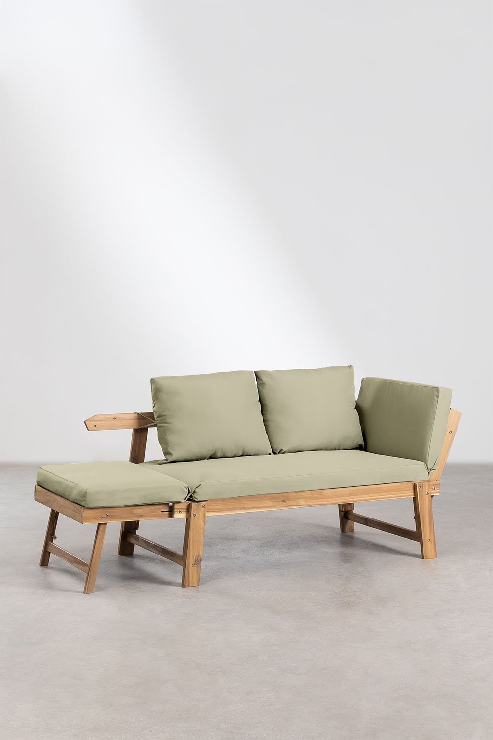 Adjustable 3-seater garden sofa in acacia wood Guille, gallery image 3