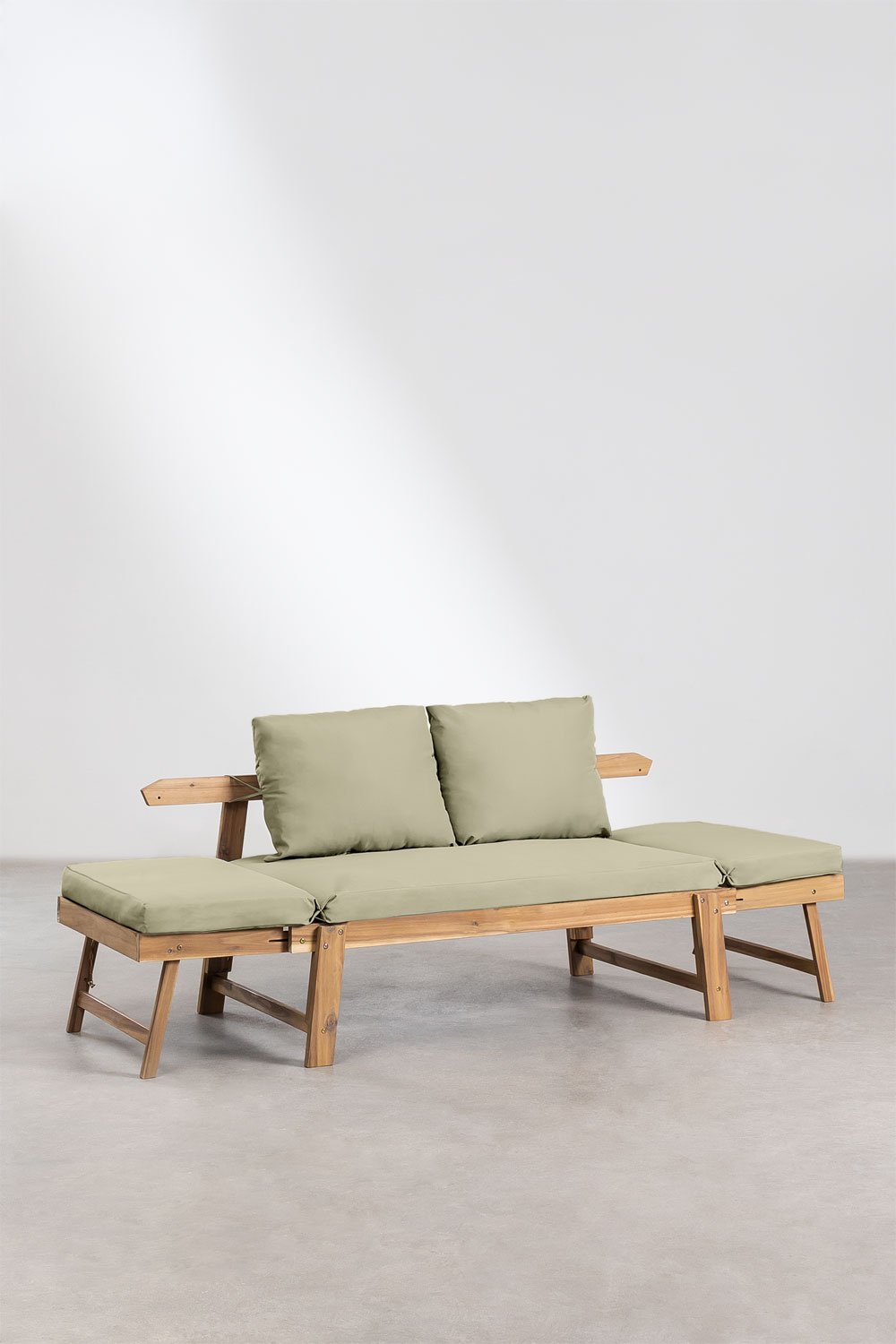 Adjustable 3-seater garden sofa in acacia wood Guille, gallery image 4