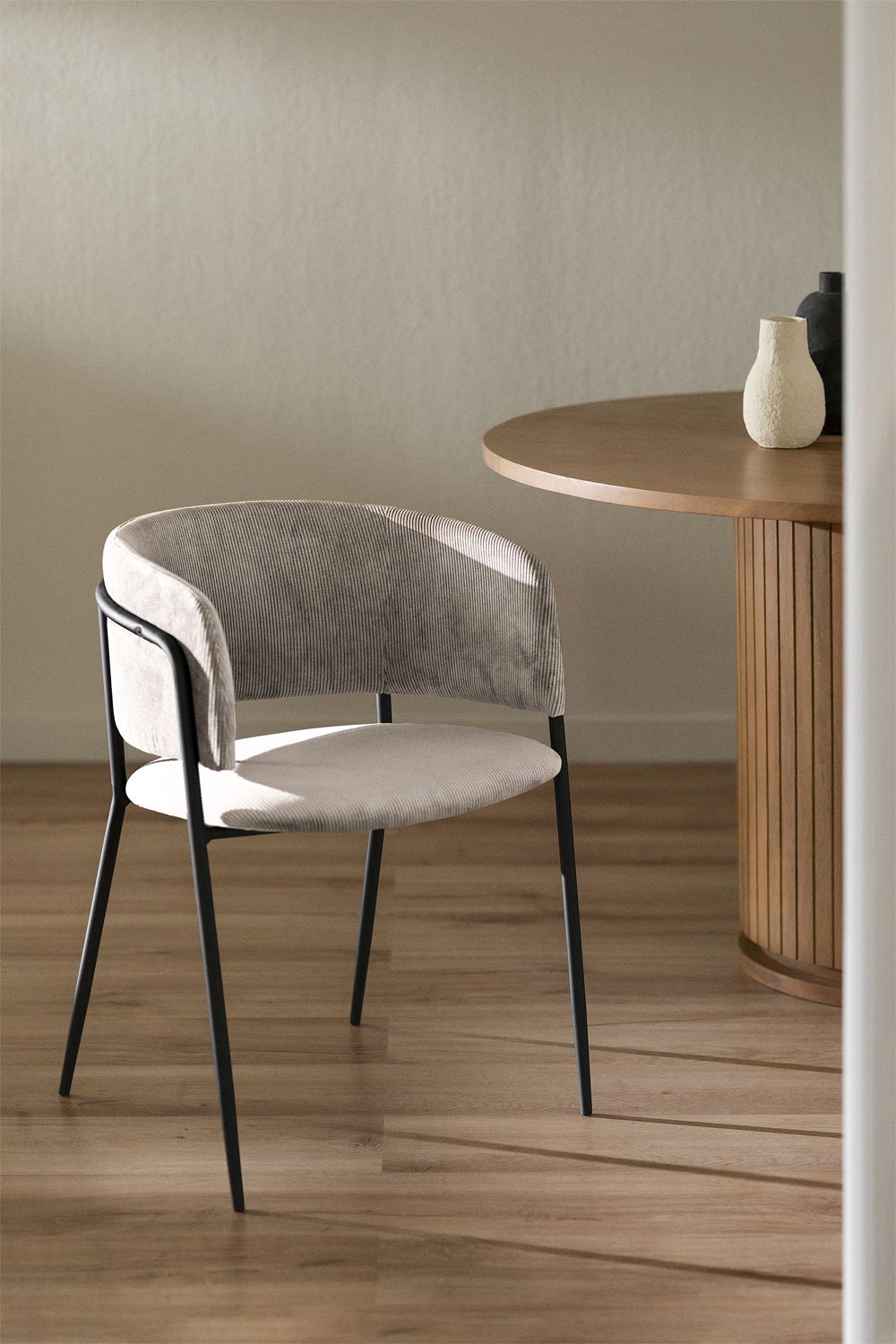 Corduroy Dining Chair Nalon Style, gallery image 1