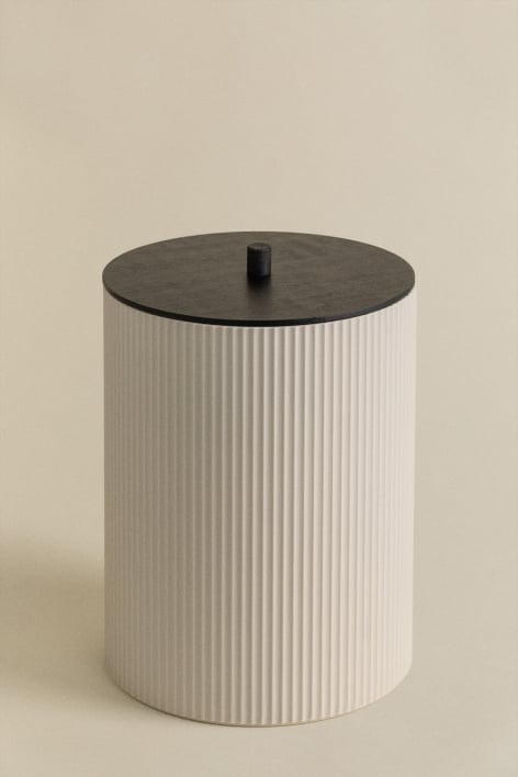 Trash Can with Lid in ABS and Ozene Bamboo