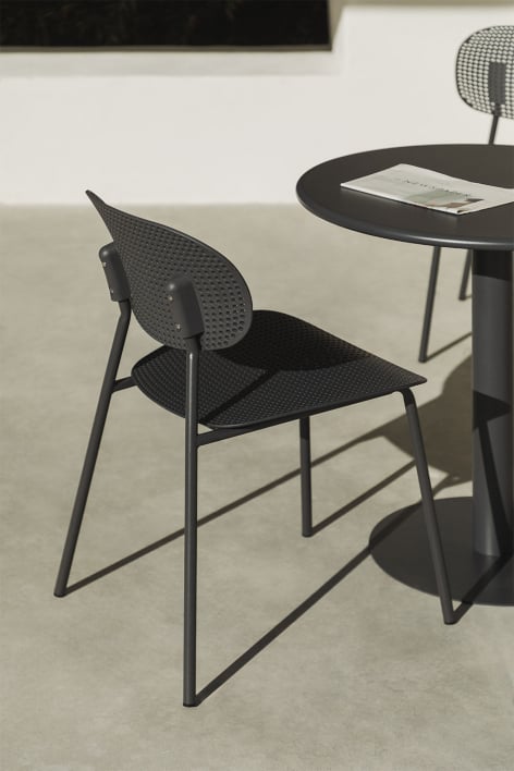 Pack of 2 Tupah garden chairs in iron and polypropylene - Grey Graphite