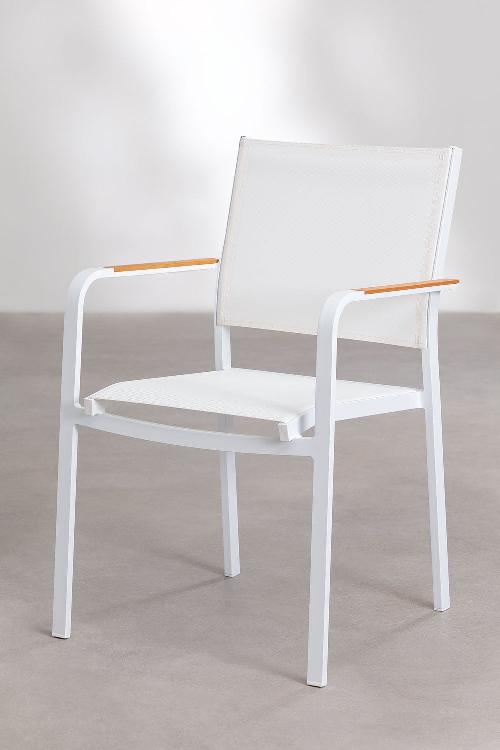 Rectangular table set 180x240-100 cm extendable Starmi and 6 stackable aluminum garden chairs Archer, gallery image 6