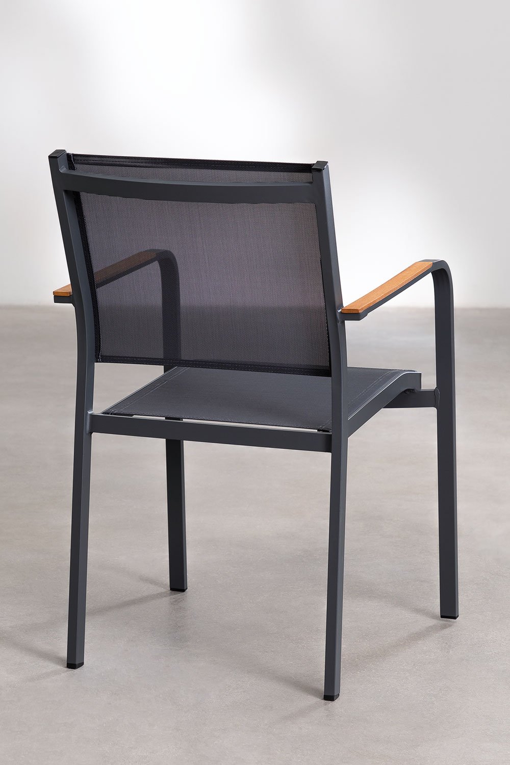 90-180x90 cm extendable Starmi aluminum table set and 4 stackable Archer aluminum garden chairs, gallery image 8