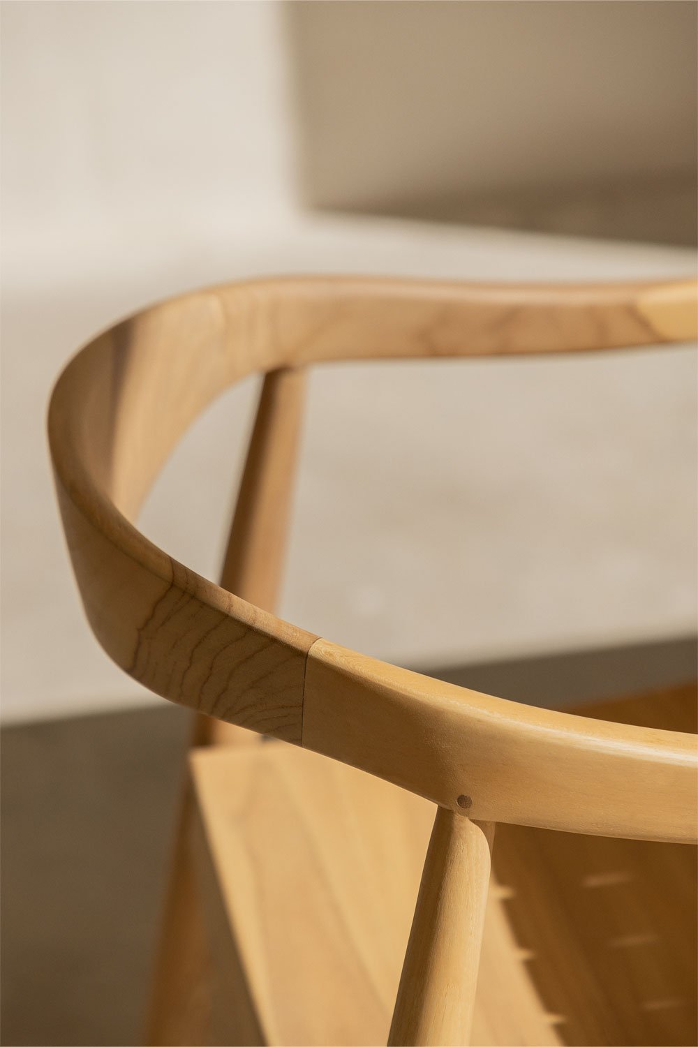 Garden Chair with Armrests in Teak Wood Alizee, gallery image 2