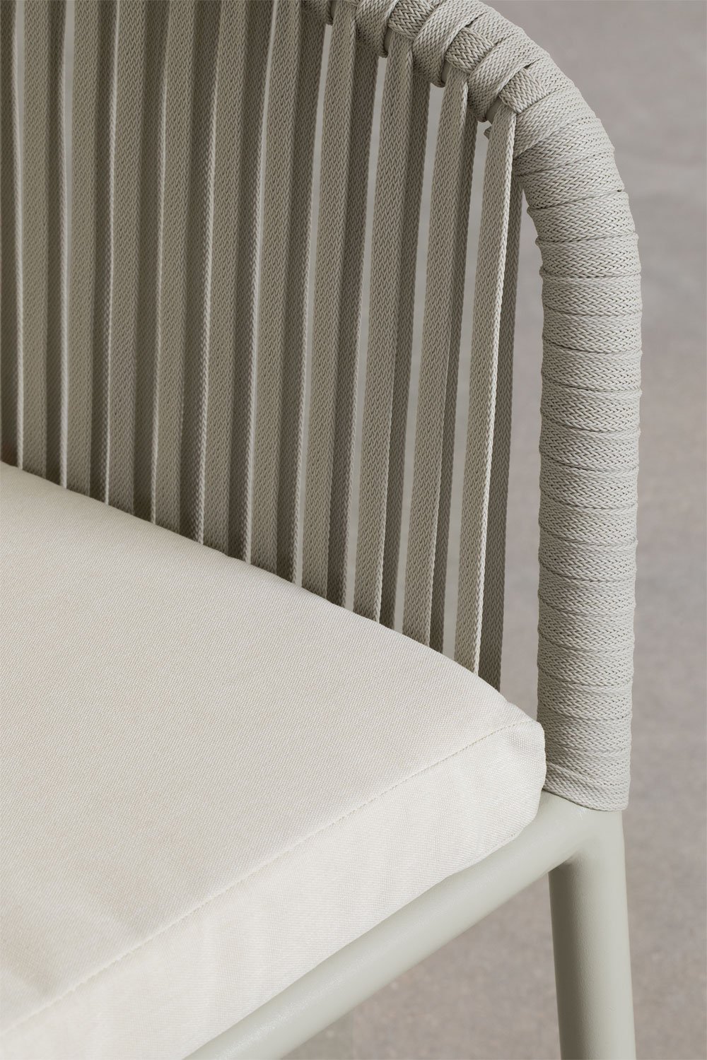 Arhiza Classic dining chair with aluminum and braided rope armrests, gallery image 8