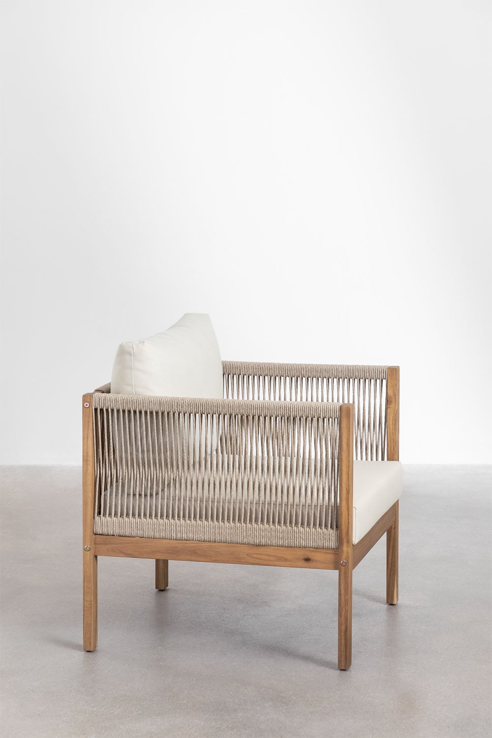 Armchair with acacia wood armrests Branson, gallery image 3