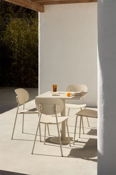 Mizzi Square Table Set 70x70 cm and 4 Tupah Garden Chairs