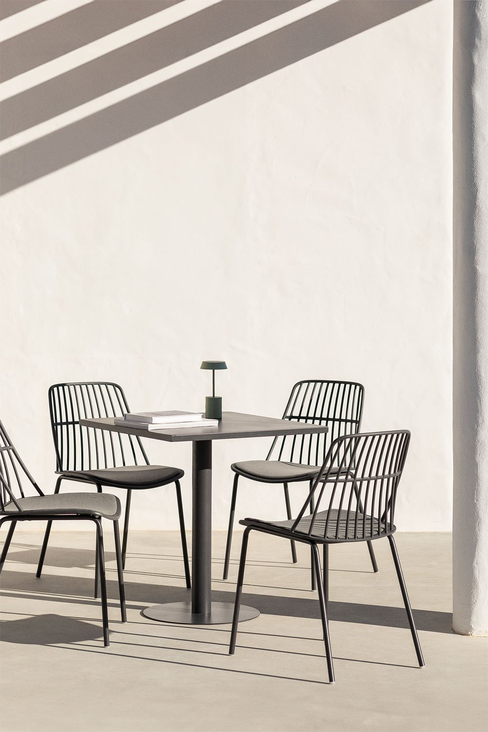Mizzi 70x70 cm square table set and 4 Maeba garden chairs, gallery image 9