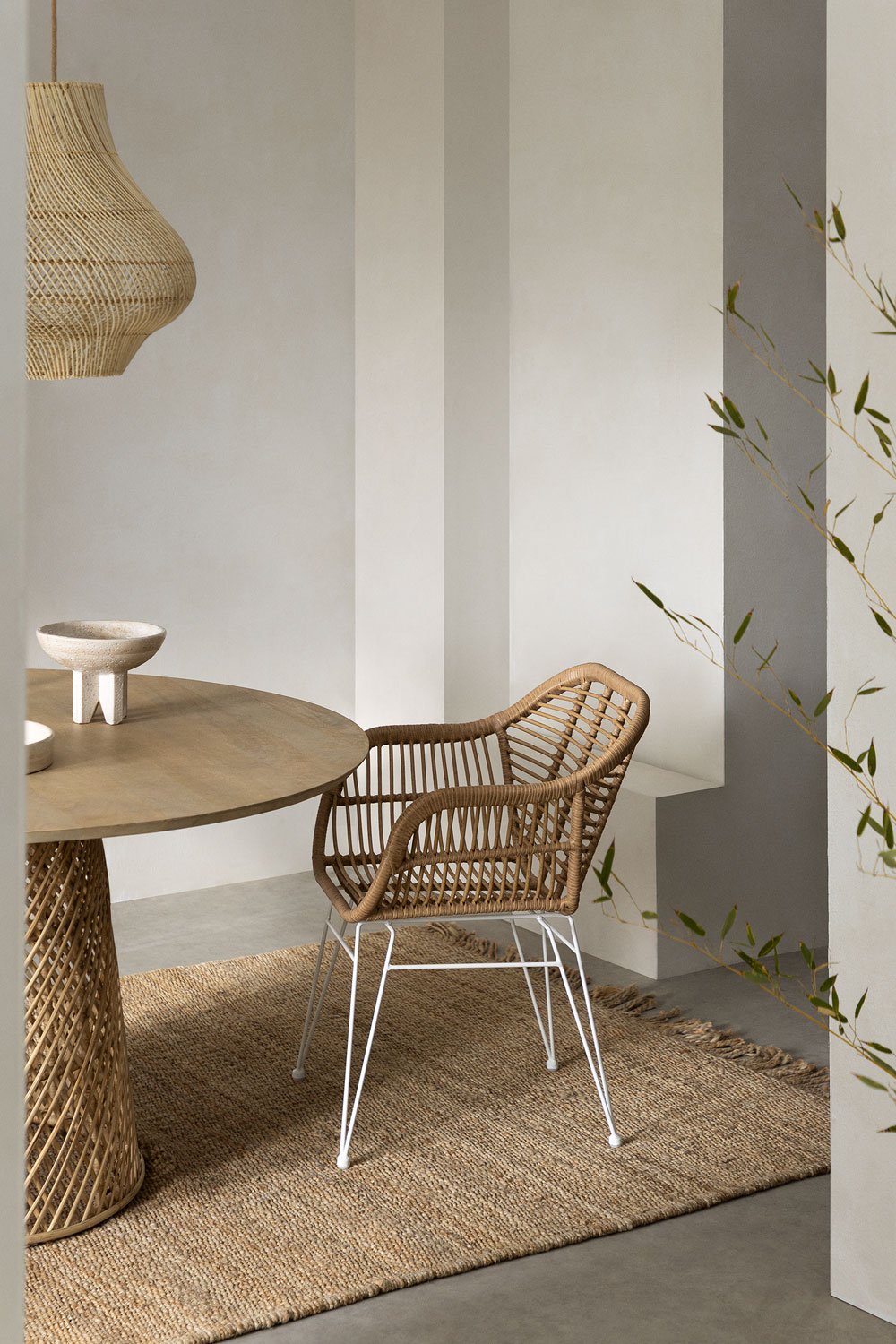 Zole Synthetic Rattan Dining Chair, gallery image 1