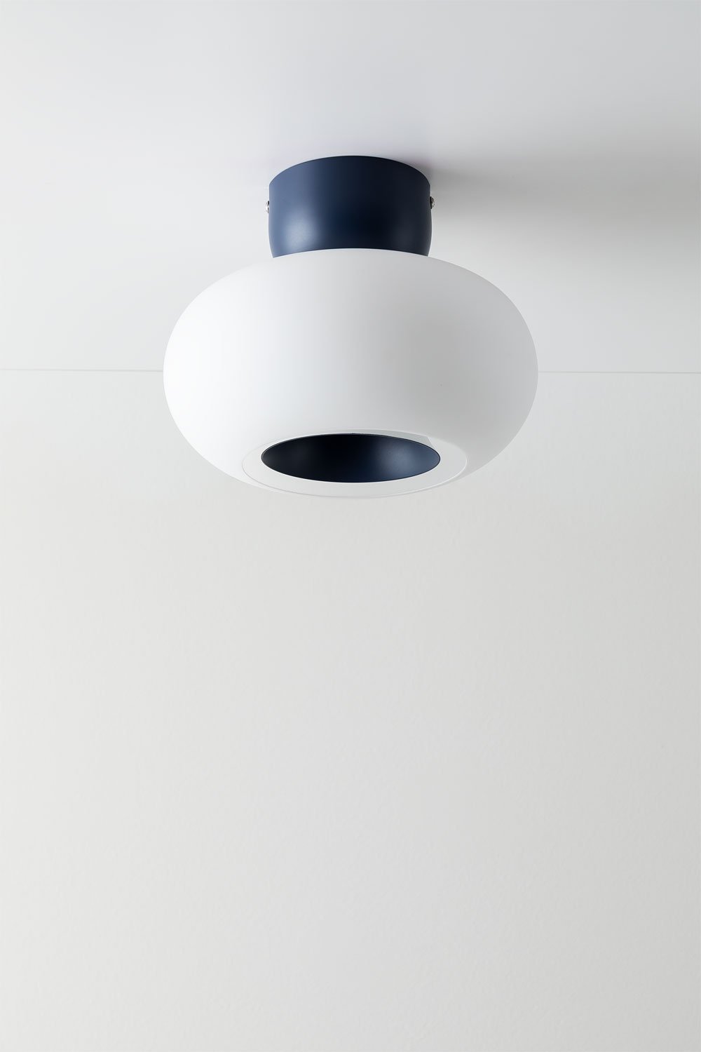 LED Ceiling Light in Glass and Steel Deruent, gallery image 1