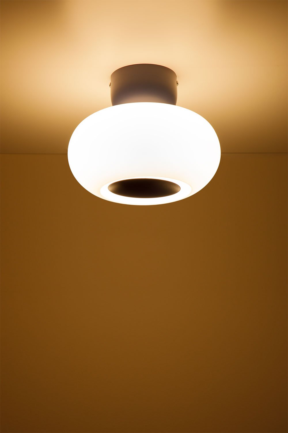 LED Ceiling Light in Glass and Steel Deruent, gallery image 2