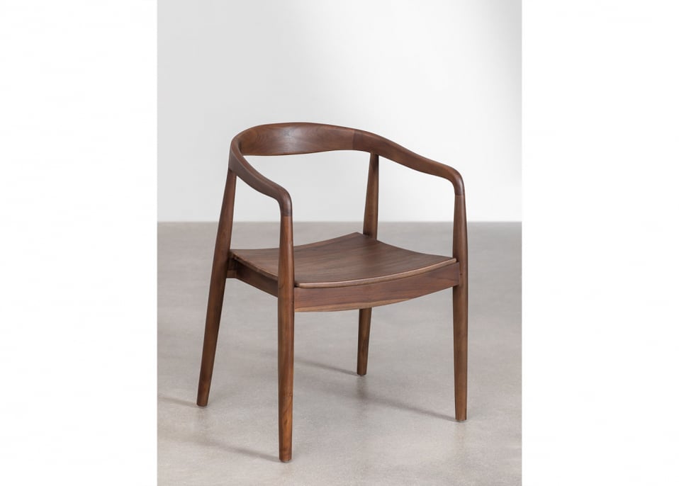 Alizee Teak Wood Dining Chair with Armrests