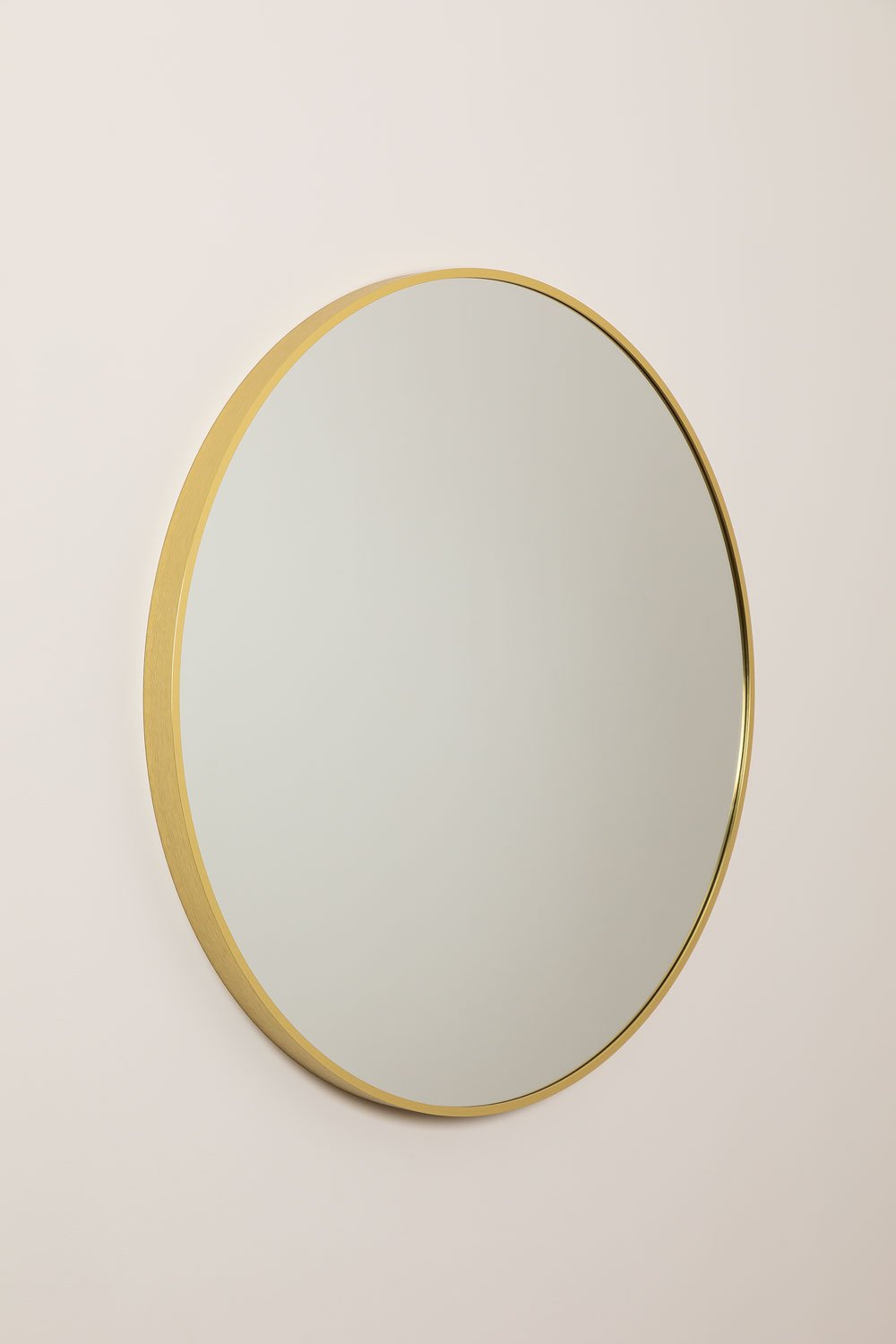 Siloh Gold Metal Bathroom Round Wall Mirror, gallery image 2