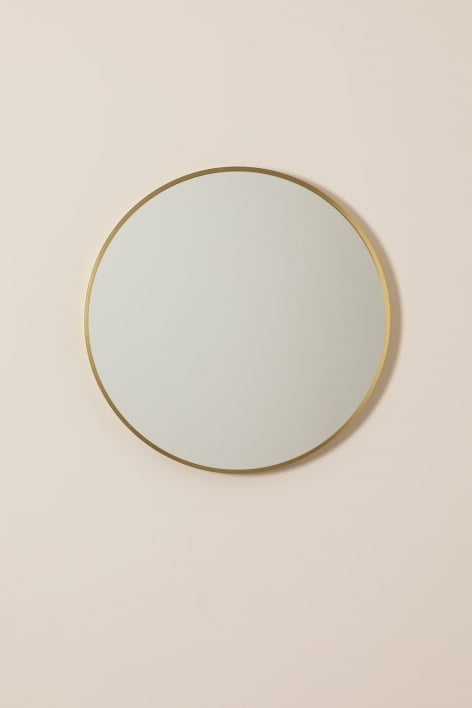 Siloh Gold Metal Bathroom Round Wall Mirror