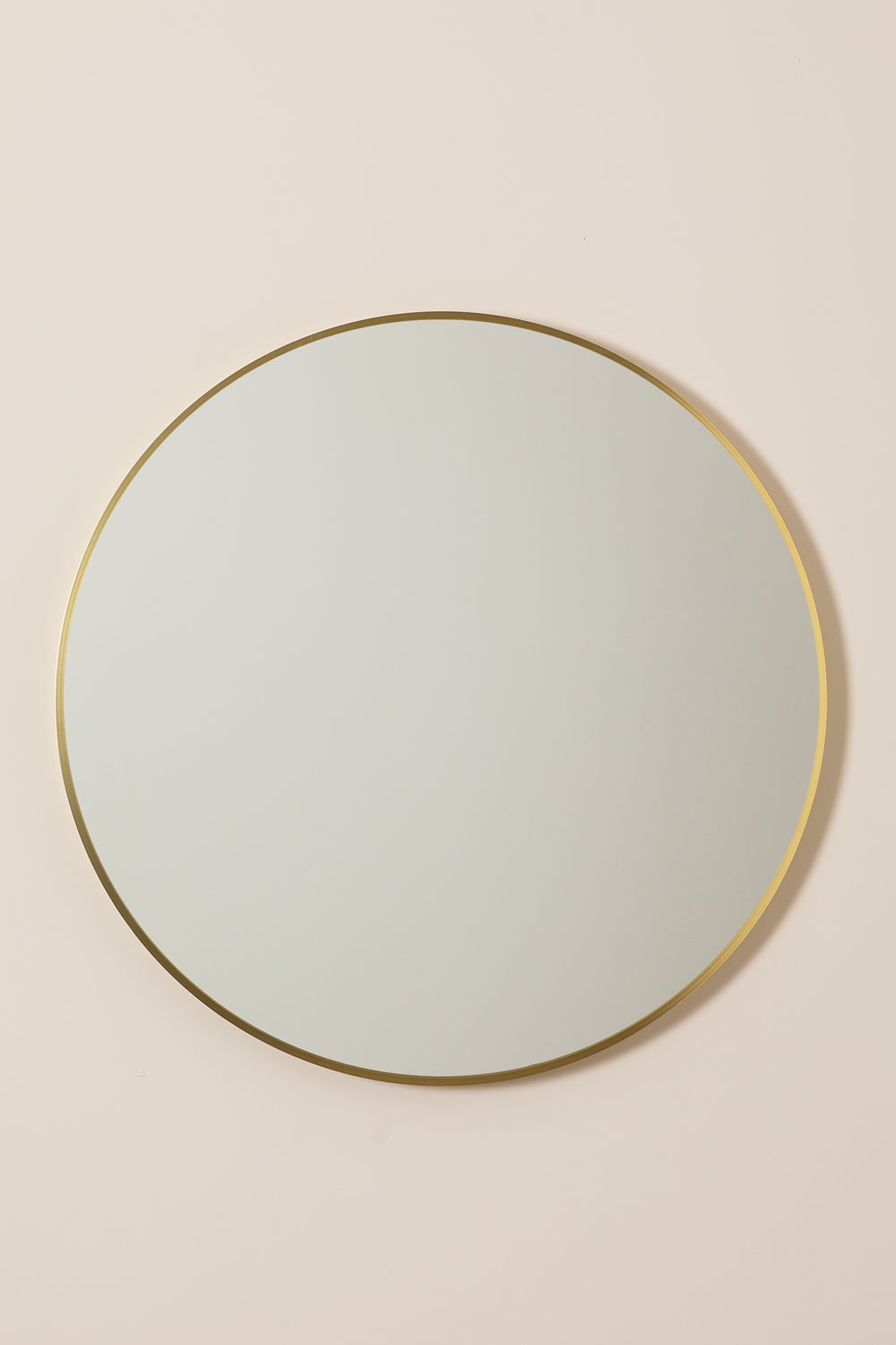 Siloh Gold Metal Bathroom Round Wall Mirror, gallery image 1