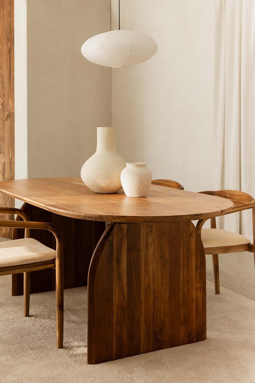 Oval Dining Table in Acacia Wood (200x100 cm) Bedum, gallery image 1