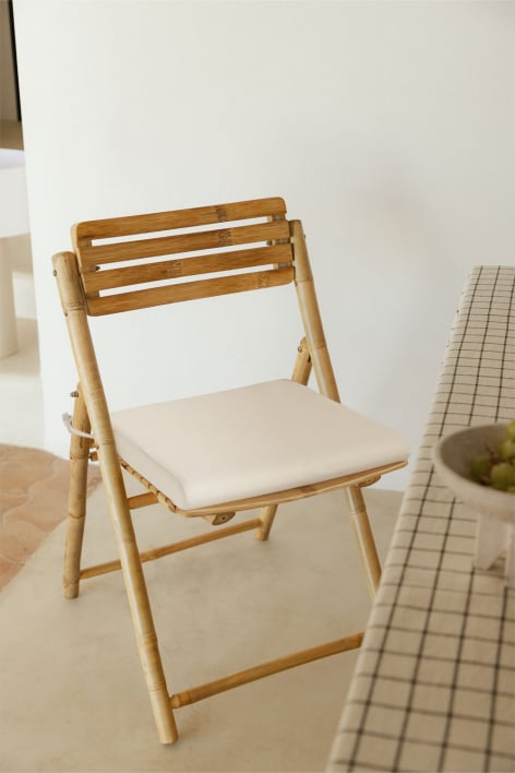 Pack of 2 Nelida Folding Bamboo Dining Chairs - Gardenia White