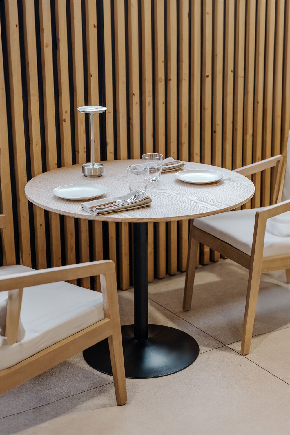 Round Dining Table in MDF and Metal Yvetta , gallery image 2