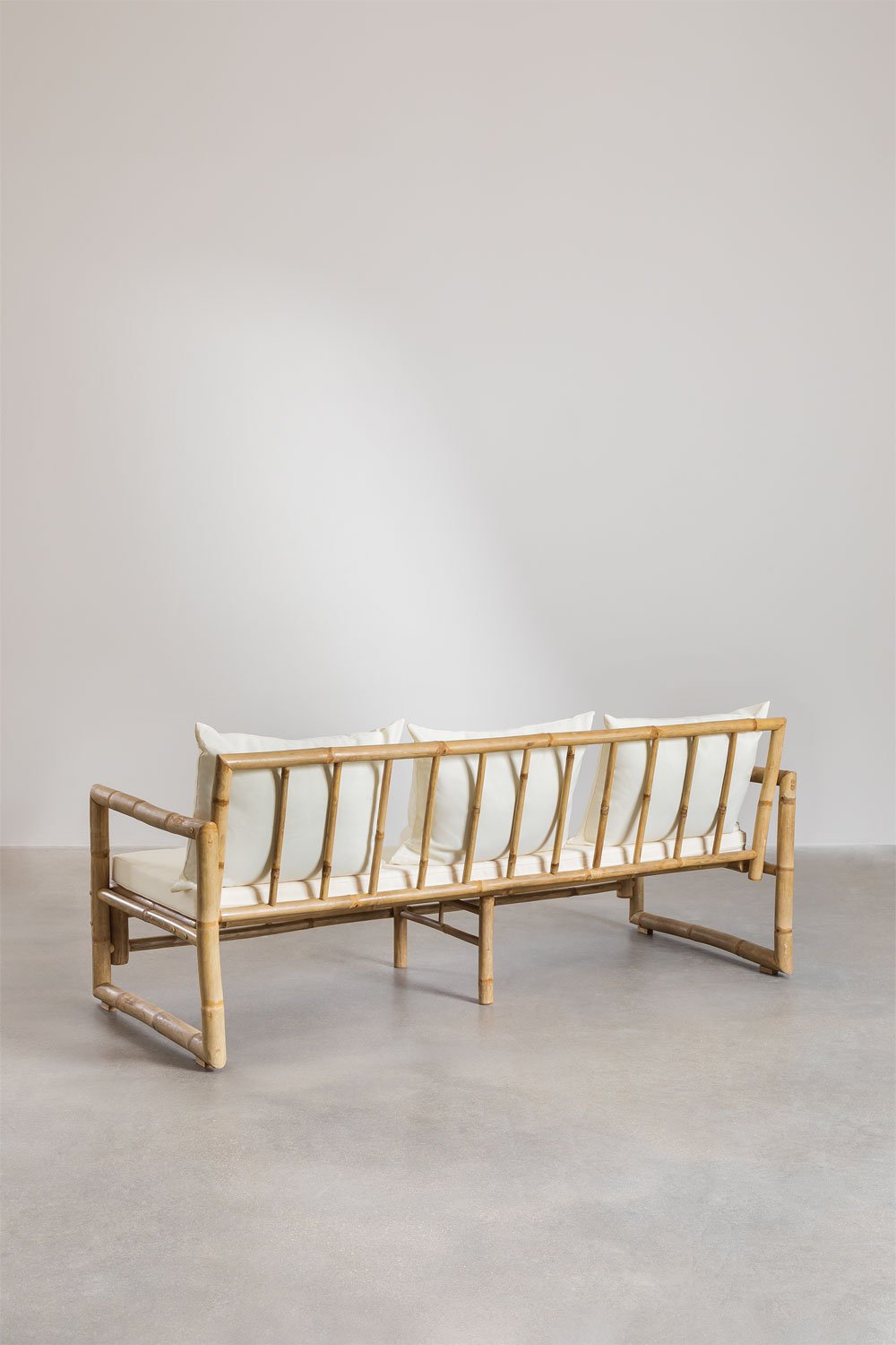 Garden set with 3-seater sofa and coffee table 120x60cm in Livayna bamboo, gallery image 4