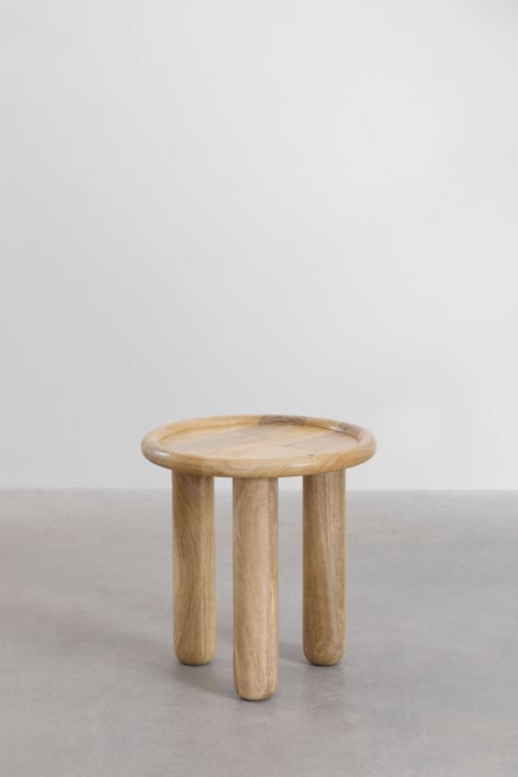 Round Side Table in Mango Wood Obiora