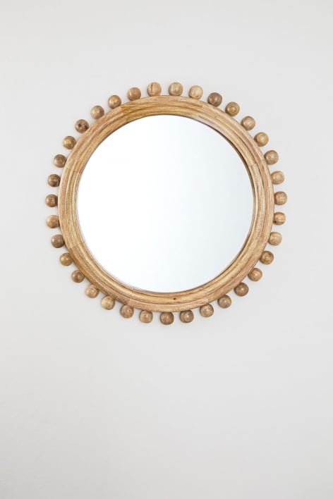 Round Mango Wood Wall Mirror (Ø80 cm) Joey