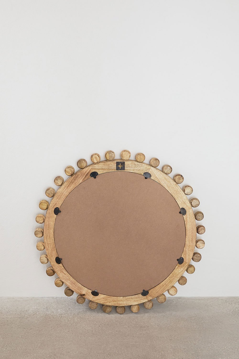 Round wall mirror in mango wood Ø80 cm Joey, gallery image 5