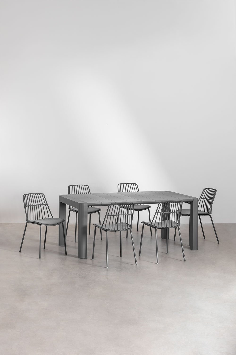 Arnadine Rectangular Table Set (180x100 cm) and 6 Maeba Garden Chairs, gallery image 2