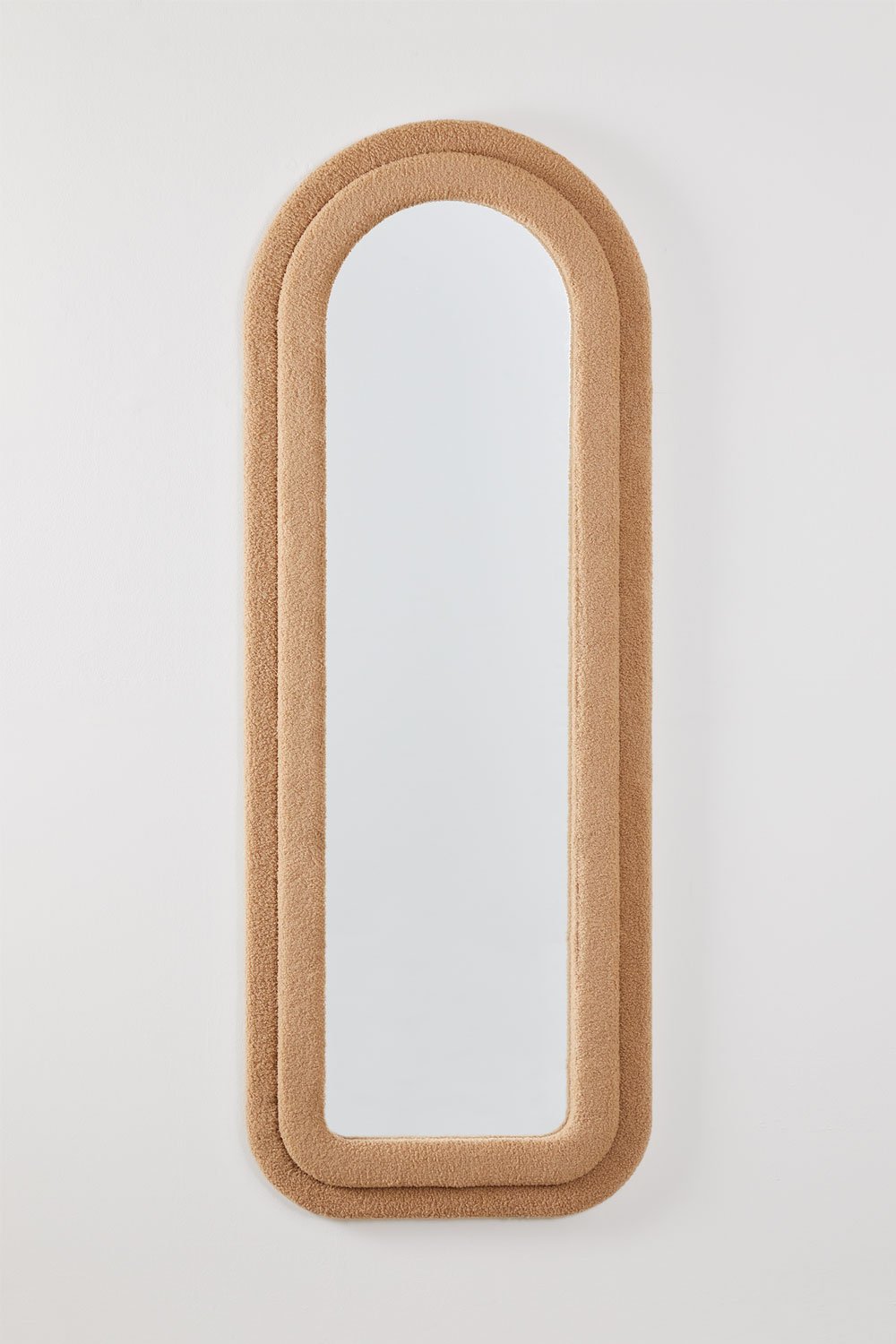 Ilai 60x160 cm wall mirror in sherpa fabric, gallery image 2