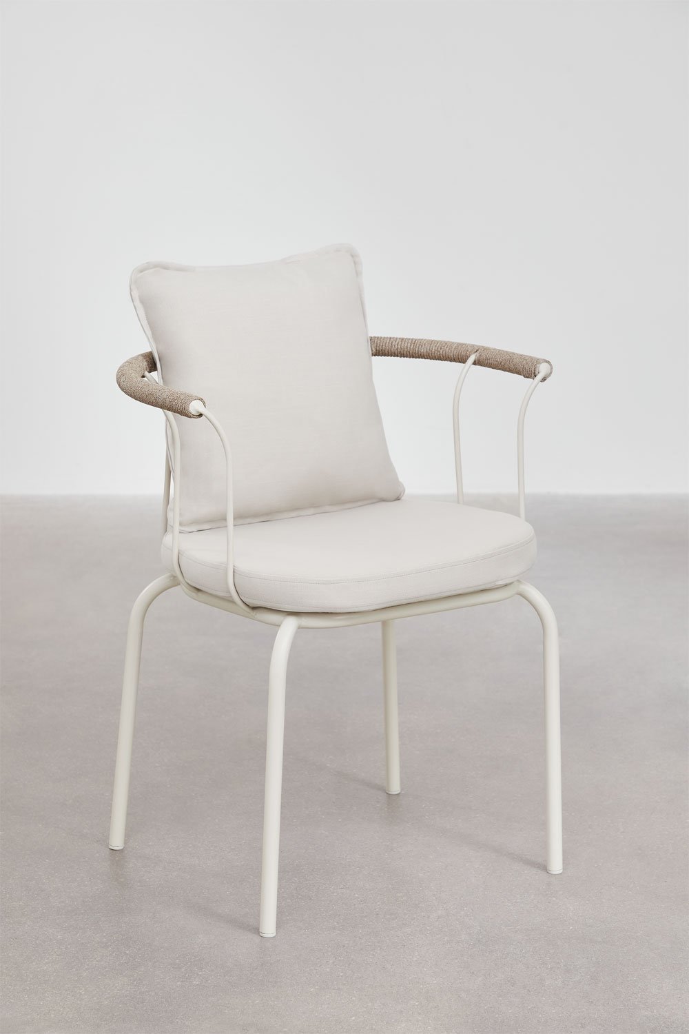 Stackable Garden Chair with Armrests in Boucid Steel, gallery image 2