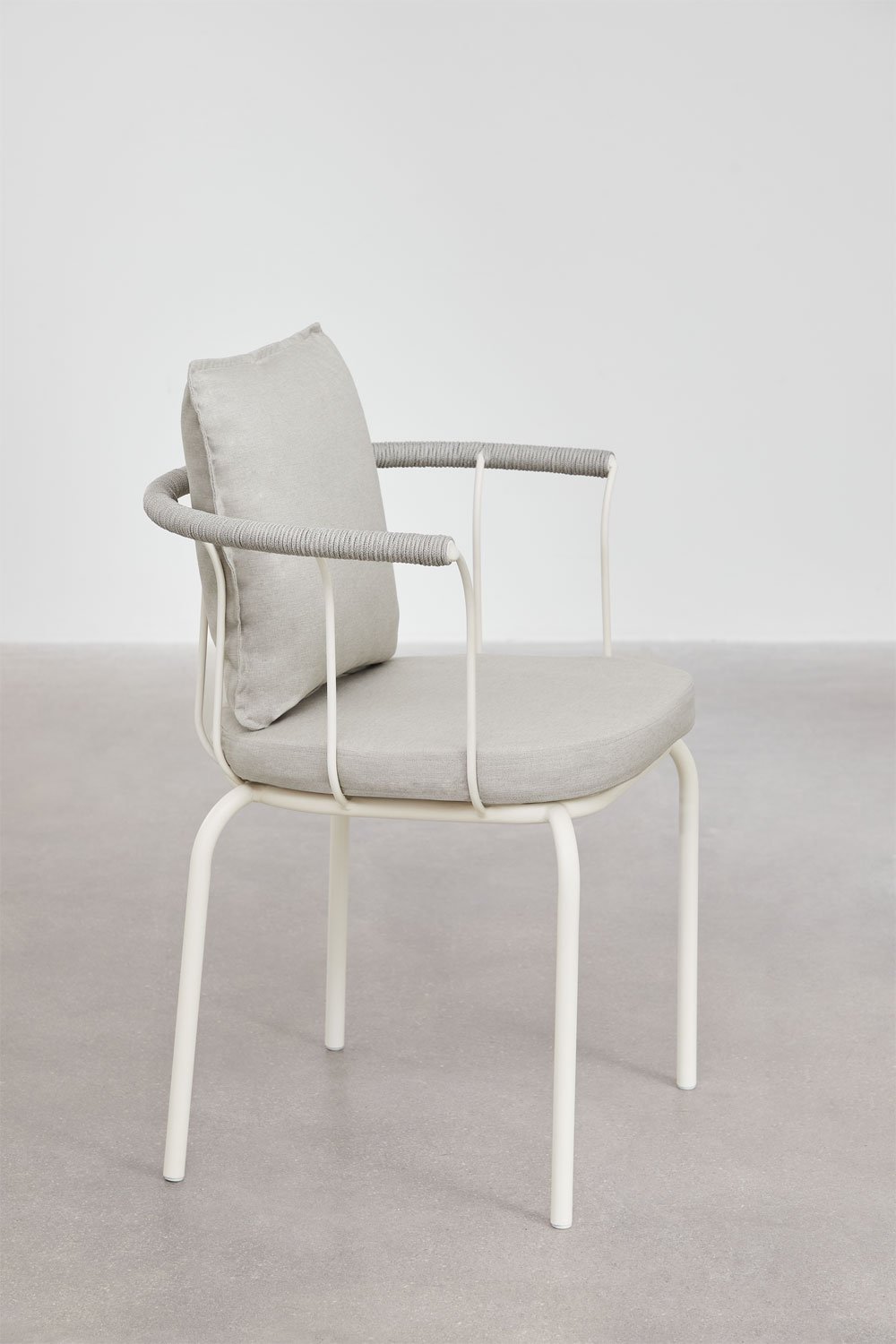 Boucid Stackable Dining Chair with Armrests in Steel, gallery image 2