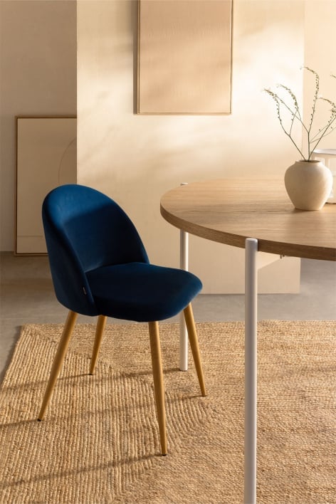 Kana velvet dining chair - Blue