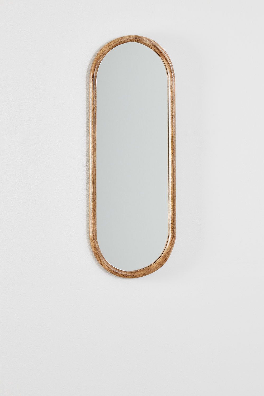 Oval Wall Mirror in Mango Wood (28x77 cm) Courel, gallery image 1