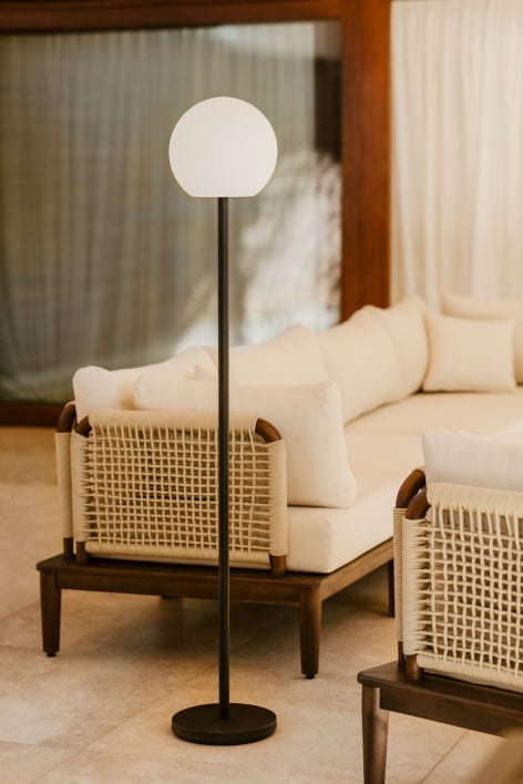 Kiemery wireless LED floor lamp in iron for outdoor use