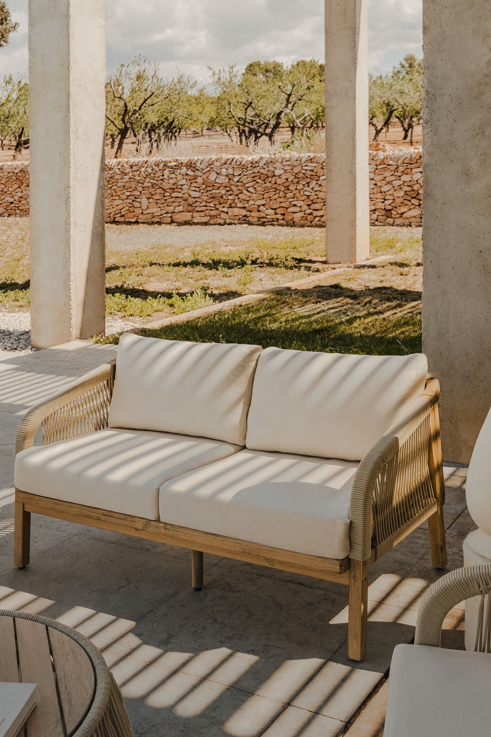 2 Seater Garden Sofa in Acacia Wood Dubai, gallery image 1