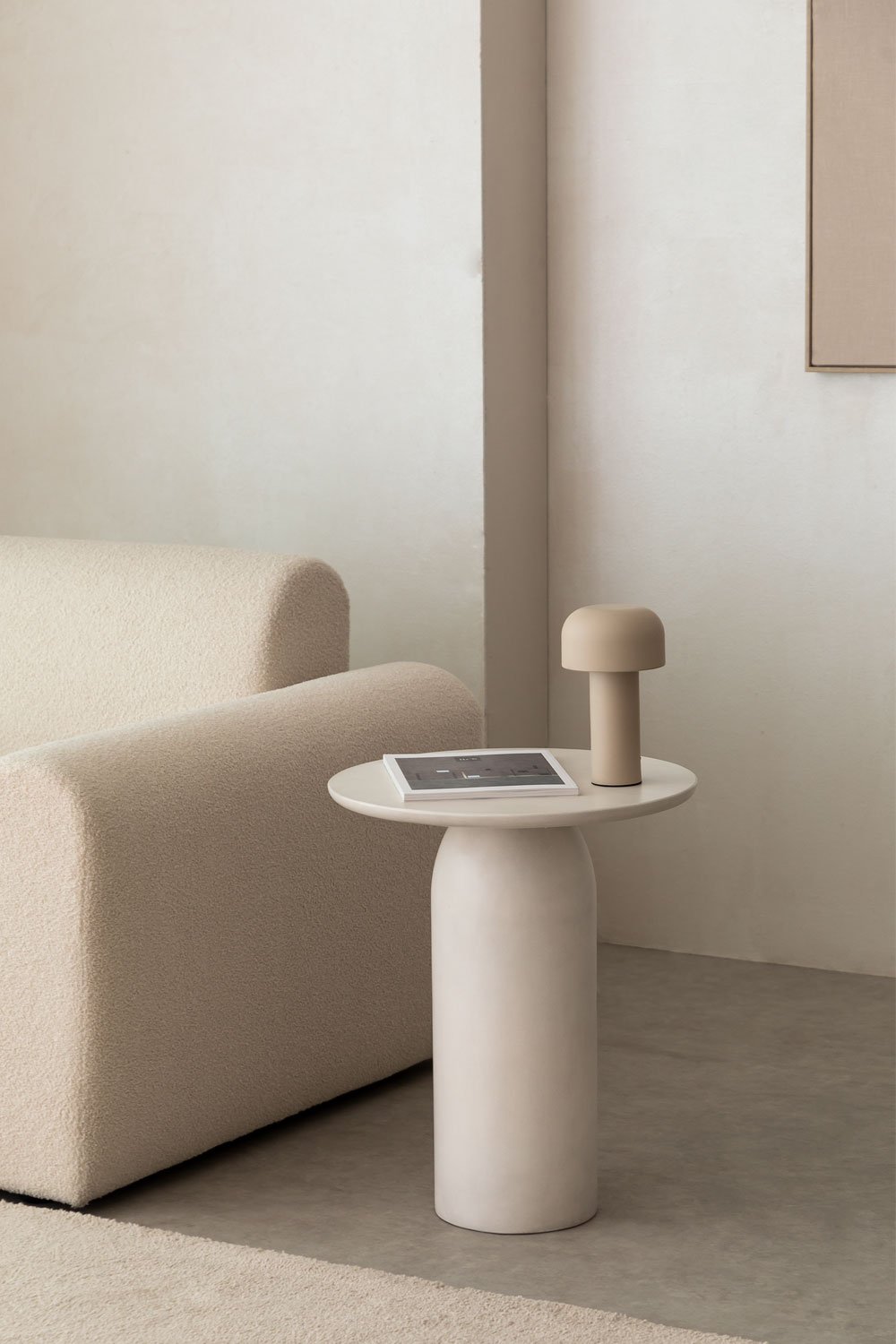 Layana Round Side Table in Cement (Ø45 cm), gallery image 1