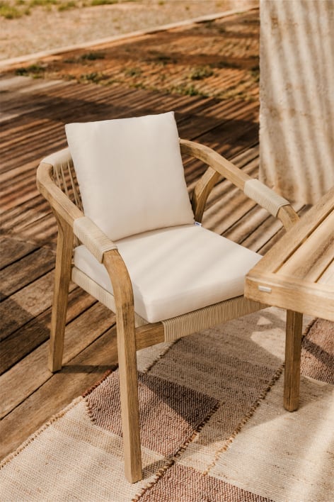 Acacia Wood Garden Chair with Armrests Dubai