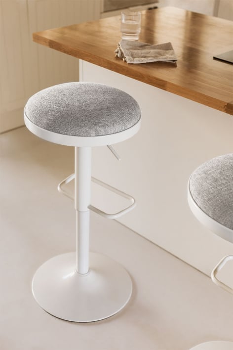High stool 75 cm in gardenia white polypropylene Omara