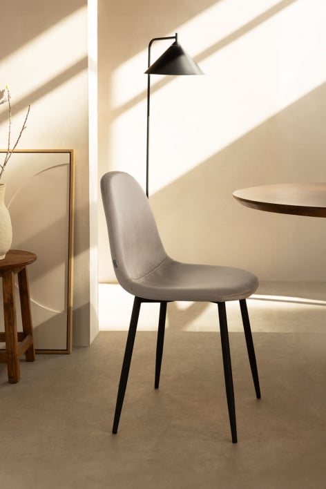 Velvet Dining Chair Glamm - Brown Wheat