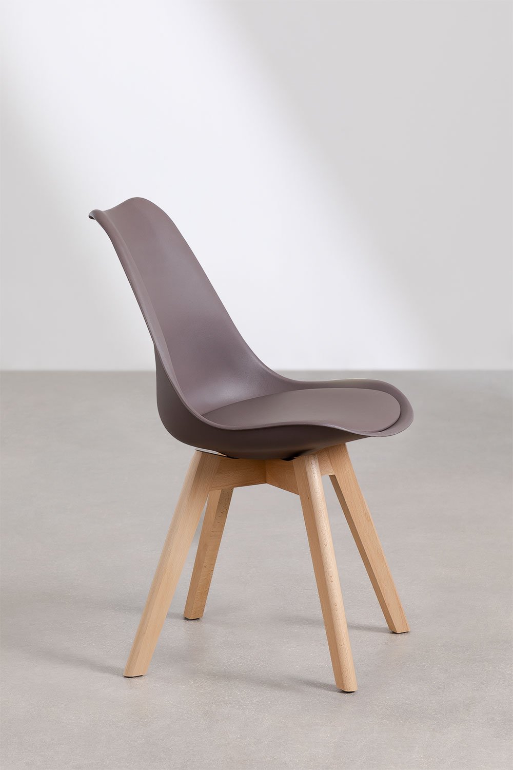 Nordic polypropylene and beech wood dining chair, gallery image 4