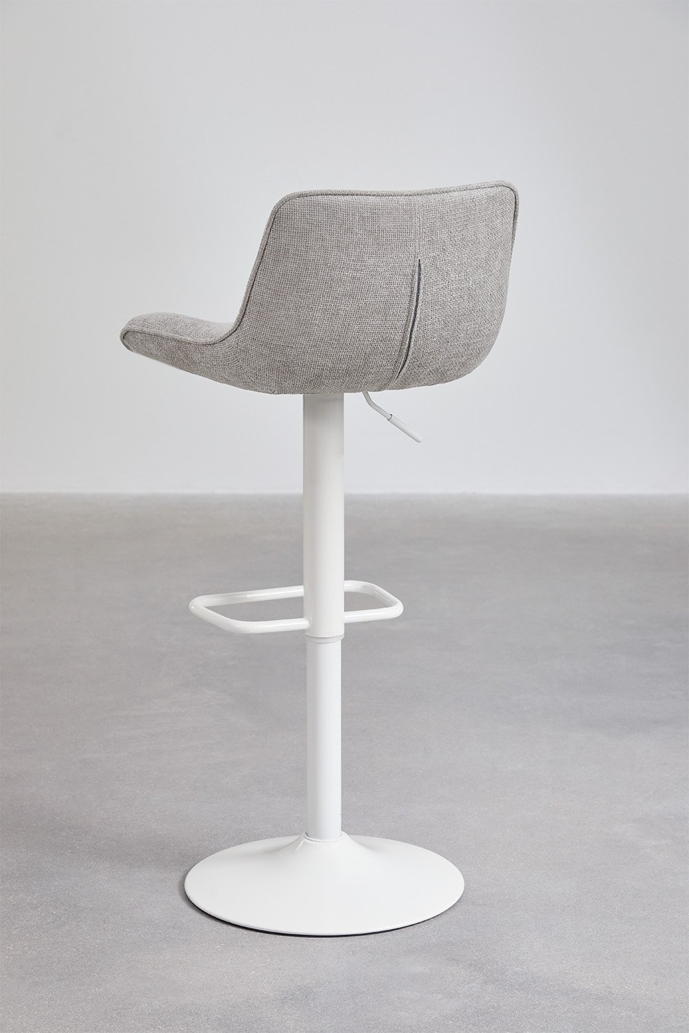 Pack of 2 adjustable high stools with metal backrest and Igarasi fabric, gallery image 5