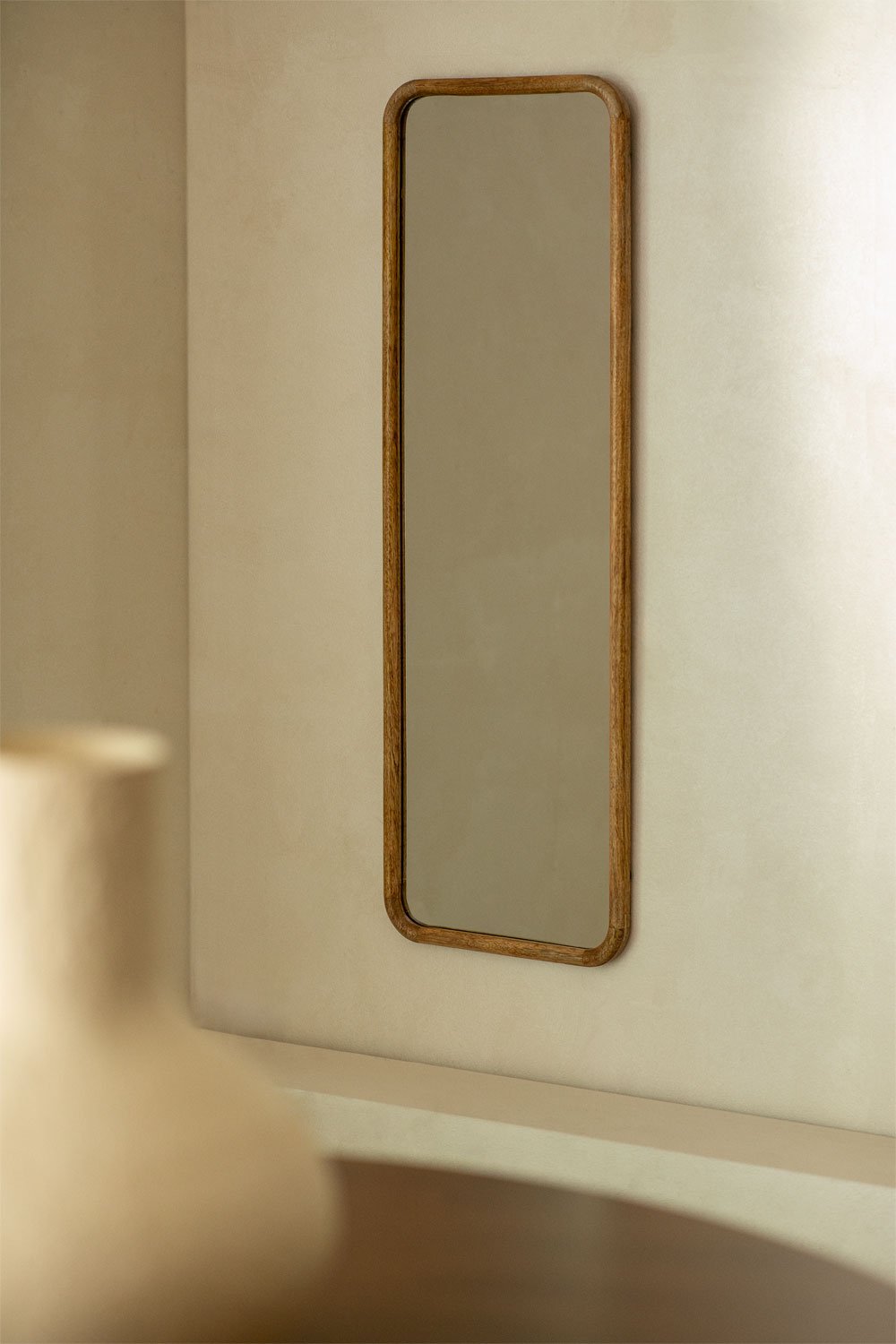 Rectangular wall mirror in mango wood (36.5x115 cm) Mirtzia  , gallery image 1