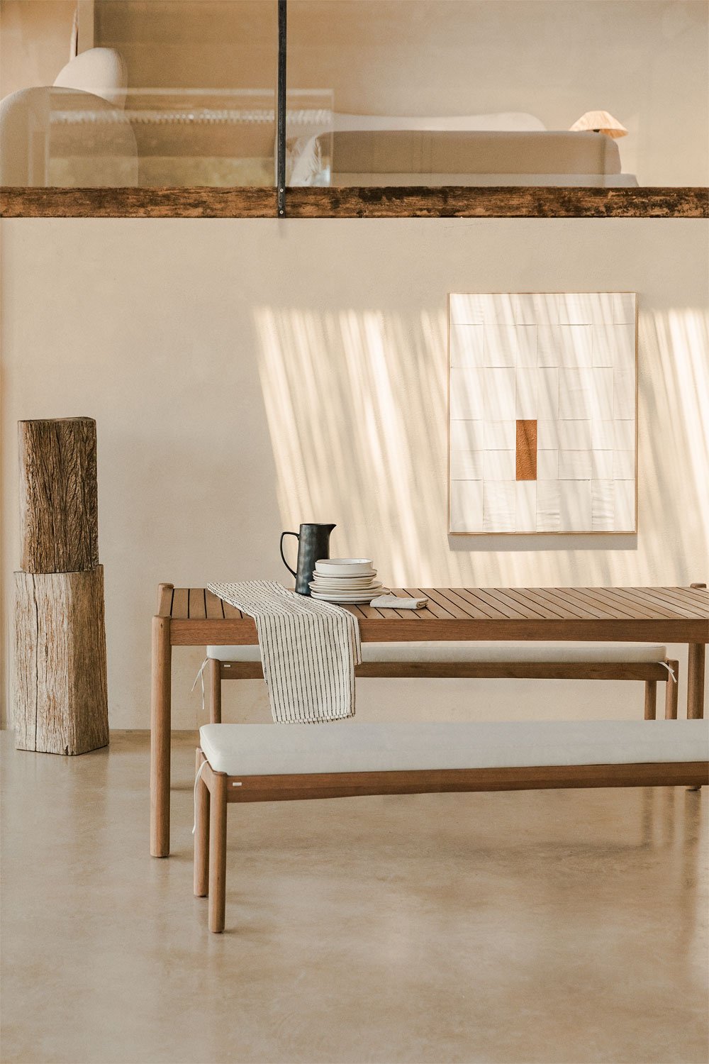 Rectangular dining table in eucalyptus wood (200x100 cm) Aderyn, gallery image 1