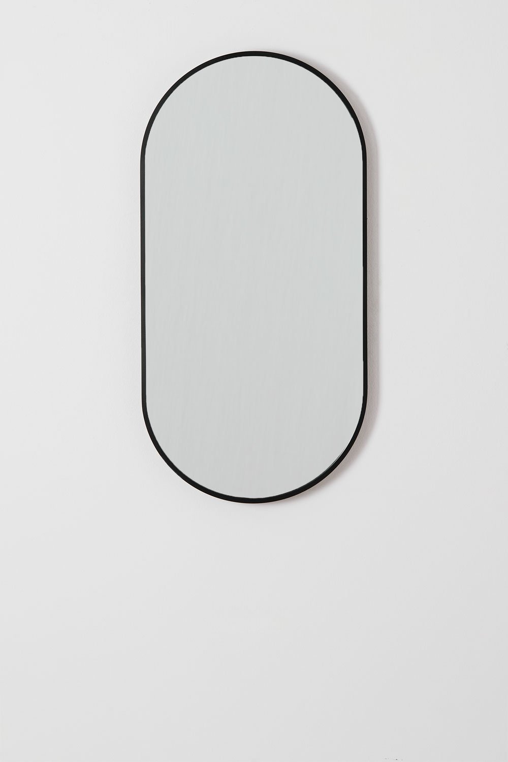 Oval wall mirror in aluminium (35x70 cm) Elbert, gallery image 2