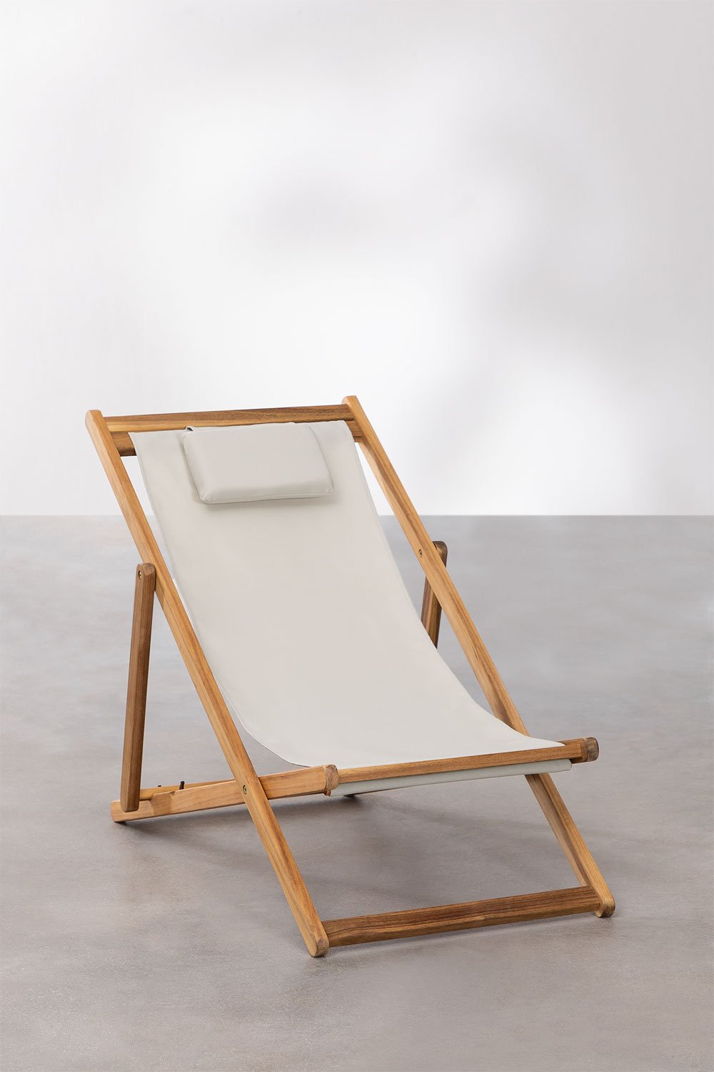 Kardis foldaway sun deck chair with head cushion, gallery image 2