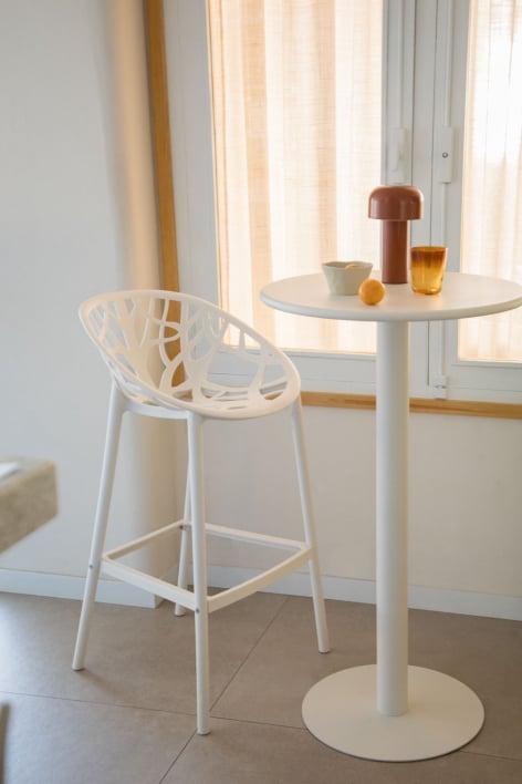 High stool 65 cm in gardenia white polypropylene Ores - Gardenia White