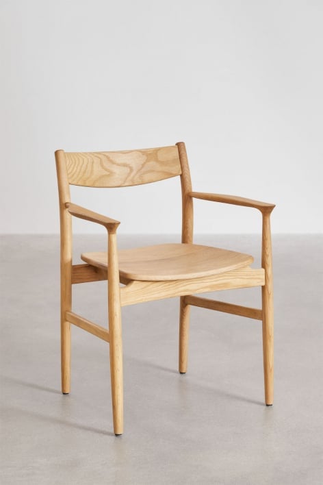 Pack of 2 dining chairs in Mireita oak wood - Natural Wood