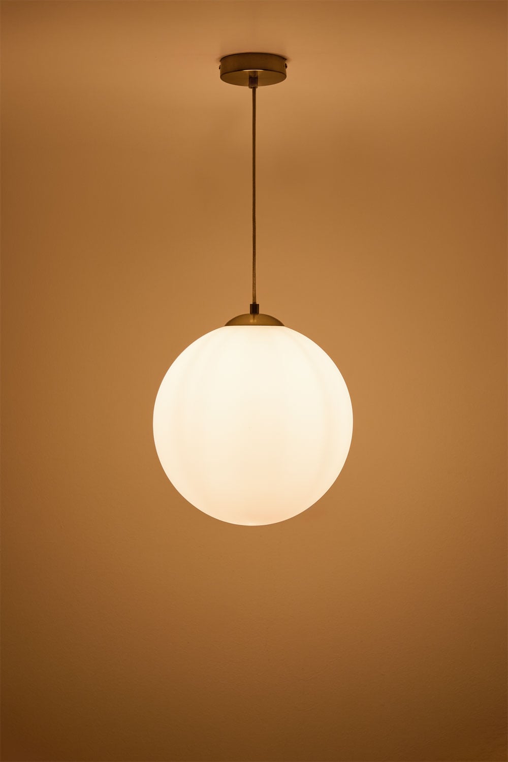 Hanging ceiling lamp in iron with Uvol crystal ball, gallery image 2