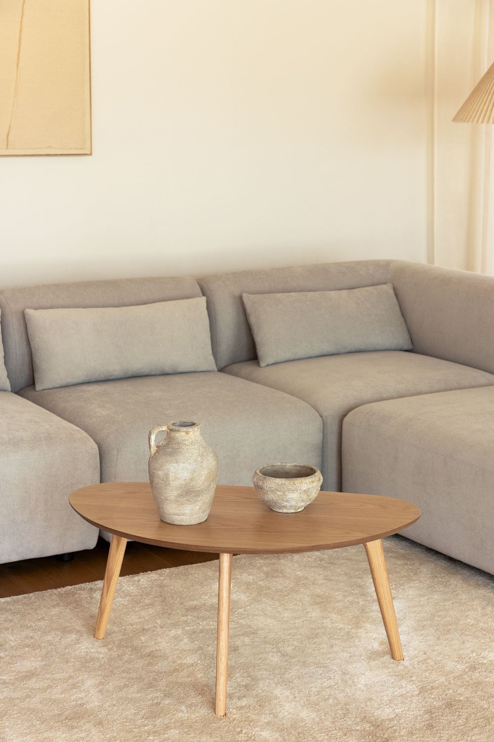 Side table in mdf and Yavik pine wood, gallery image 1