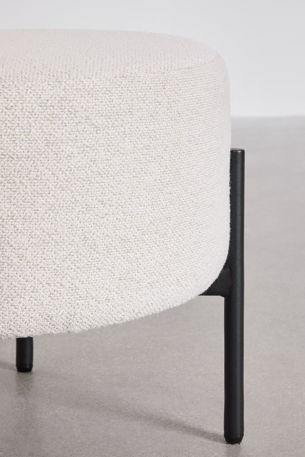 Low stool in bouclé fabric Anisa, gallery image 2