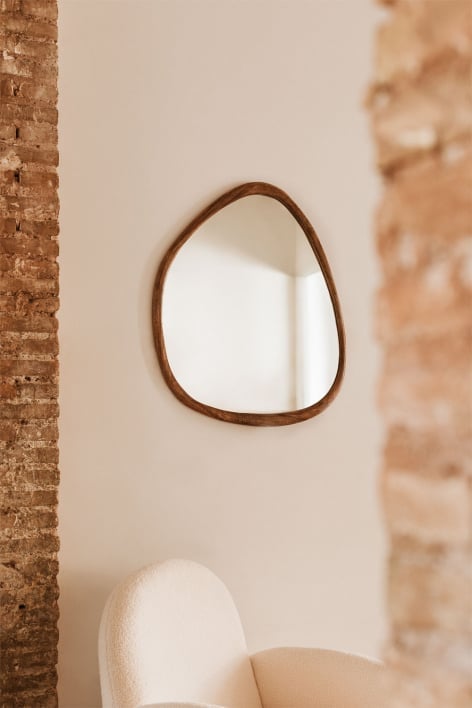 Mango wood wall mirror (86x70 cm) Dilian - mango wood